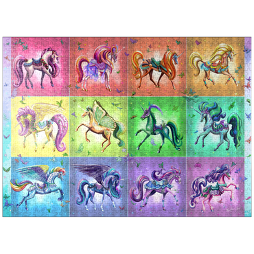 puzzleplate A Dozen Rainbow Unicorns - Rose Cat Khan 1000 Jigsaw Puzzle