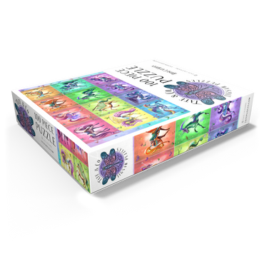 A Dozen Rainbow Unicorns - Rose Cat Khan 100 Jigsaw Puzzle box view1