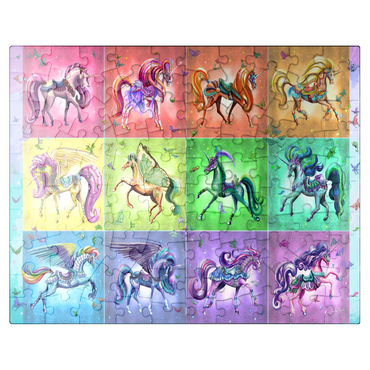 puzzleplate A Dozen Rainbow Unicorns - Rose Cat Khan 100 Jigsaw Puzzle