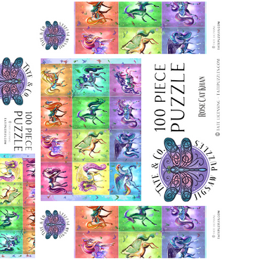 A Dozen Rainbow Unicorns - Rose Cat Khan 100 Jigsaw Puzzle box 3D Modell