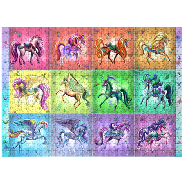 puzzleplate A Dozen Rainbow Unicorns - Rose Cat Khan 500 Jigsaw Puzzle