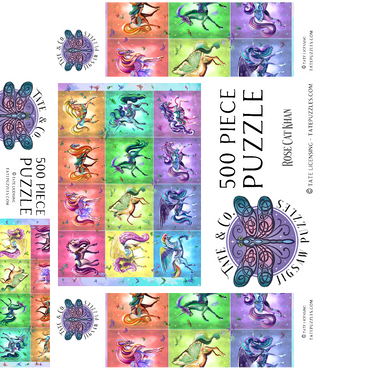 A Dozen Rainbow Unicorns - Rose Cat Khan 500 Jigsaw Puzzle box 3D Modell