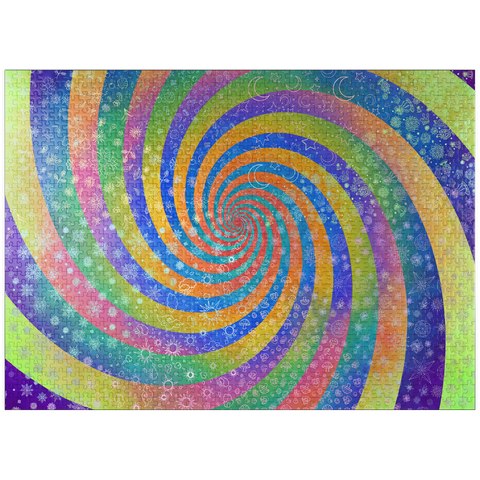 puzzleplate Swirl Rainbow Challenge - Rose Cat Khan 1000 Jigsaw Puzzle