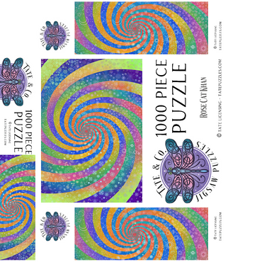 Swirl Rainbow Challenge - Rose Cat Khan 1000 Jigsaw Puzzle box 3D Modell