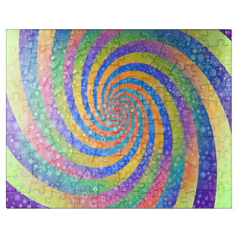 puzzleplate Swirl Rainbow Challenge - Rose Cat Khan 100 Jigsaw Puzzle