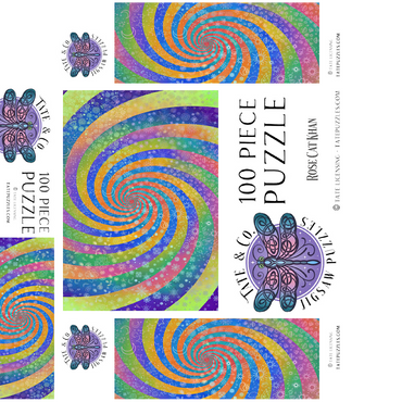 Swirl Rainbow Challenge - Rose Cat Khan 100 Jigsaw Puzzle box 3D Modell
