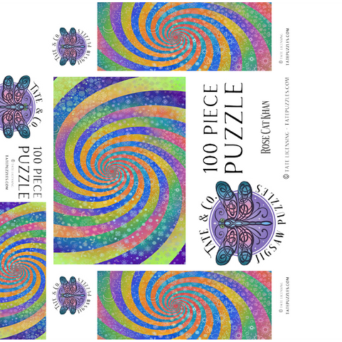 Swirl Rainbow Challenge - Rose Cat Khan 100 Jigsaw Puzzle box 3D Modell