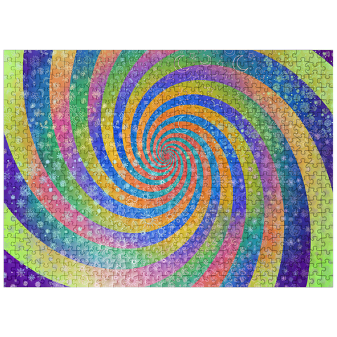 puzzleplate Swirl Rainbow Challenge - Rose Cat Khan 500 Jigsaw Puzzle