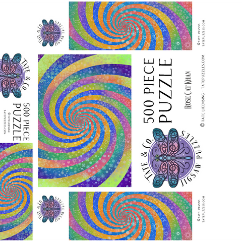 Swirl Rainbow Challenge - Rose Cat Khan 500 Jigsaw Puzzle box 3D Modell