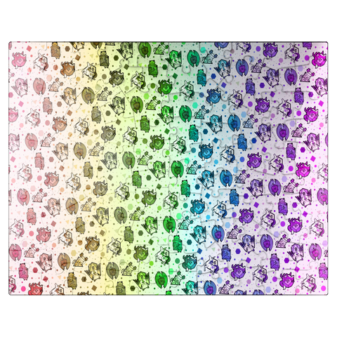 puzzleplate Dice Critters Challenge - Rose Cat Khan 100 Jigsaw Puzzle