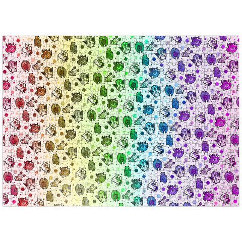 puzzleplate Dice Critters Challenge - Rose Cat Khan 500 Jigsaw Puzzle