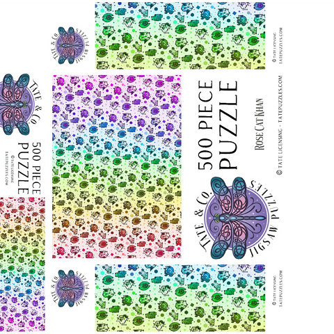 Dice Critters Challenge - Rose Cat Khan 500 Jigsaw Puzzle box 3D Modell