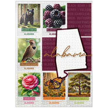 puzzleplate Alabama: State Symbols Poster 1000 Jigsaw Puzzle