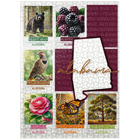 puzzleplate Alabama: State Symbols Poster 500 Jigsaw Puzzle