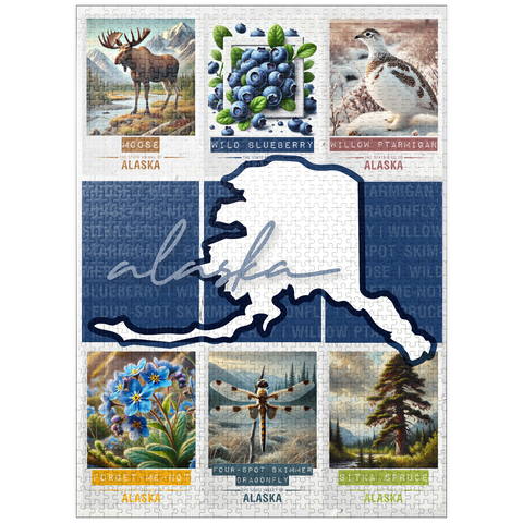 puzzleplate Alaska: State Symbols Poster 1000 Jigsaw Puzzle