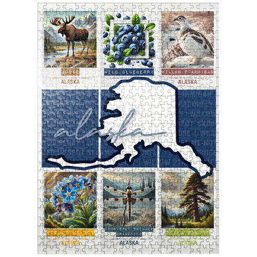 puzzleplate Alaska: State Symbols Poster 500 Jigsaw Puzzle