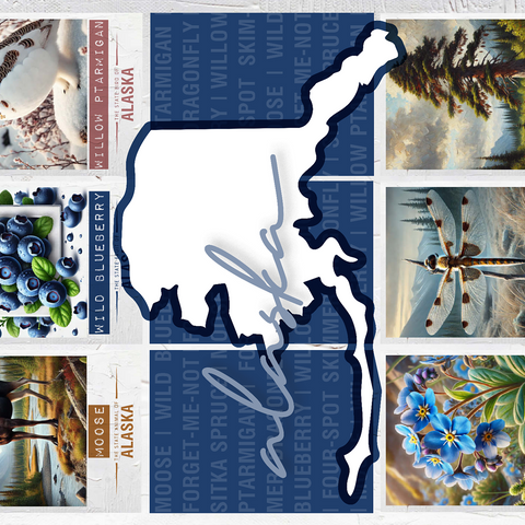 Alaska: State Symbols Poster 500 Jigsaw Puzzle 3D Modell