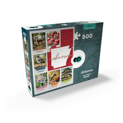 Arkansas: State Symbols Poster 500 Jigsaw Puzzle box view2