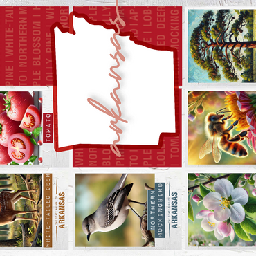 Arkansas: State Symbols Poster 500 Jigsaw Puzzle 3D Modell