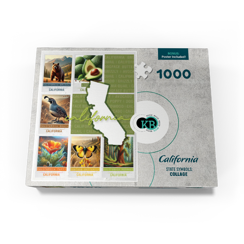 California: State Symbols Poster 1000 Jigsaw Puzzle box view3