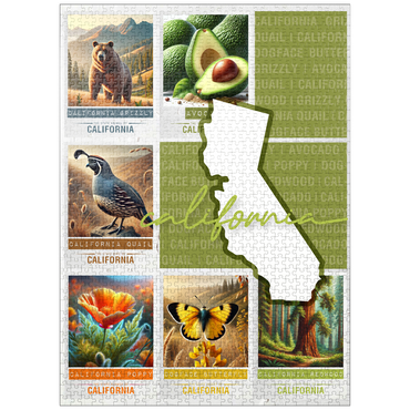 puzzleplate California: State Symbols Poster 1000 Jigsaw Puzzle