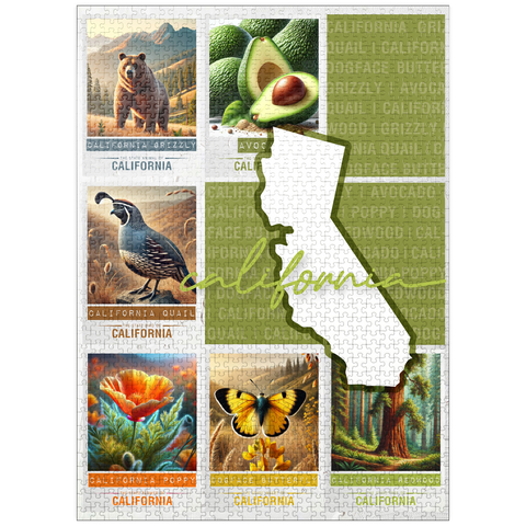 puzzleplate California: State Symbols Poster 1000 Jigsaw Puzzle