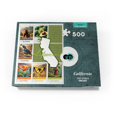 California: State Symbols Poster 500 Jigsaw Puzzle box view3