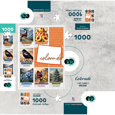 Colorado: State Symbols Poster 1000 Jigsaw Puzzle box 3D Modell