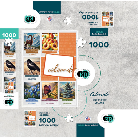 Colorado: State Symbols Poster 1000 Jigsaw Puzzle box 3D Modell