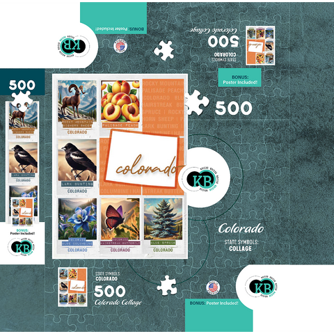 Colorado: State Symbols Poster 500 Jigsaw Puzzle box 3D Modell
