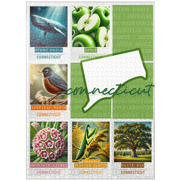 puzzleplate Connecticut: State Symbols Poster 1000 Jigsaw Puzzle