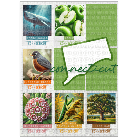 puzzleplate Connecticut: State Symbols Poster 1000 Jigsaw Puzzle