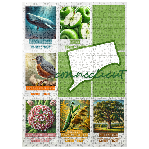 puzzleplate Connecticut: State Symbols Poster 500 Jigsaw Puzzle