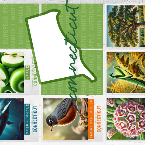 Connecticut: State Symbols Poster 500 Jigsaw Puzzle 3D Modell