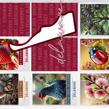 Delaware: State Symbols Poster 1000 Jigsaw Puzzle 3D Modell