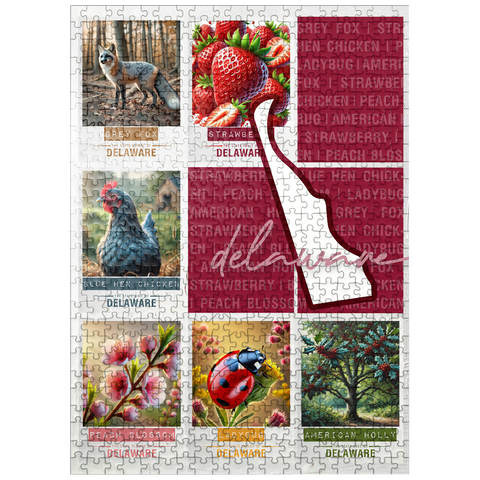 puzzleplate Delaware: State Symbols Poster 500 Jigsaw Puzzle