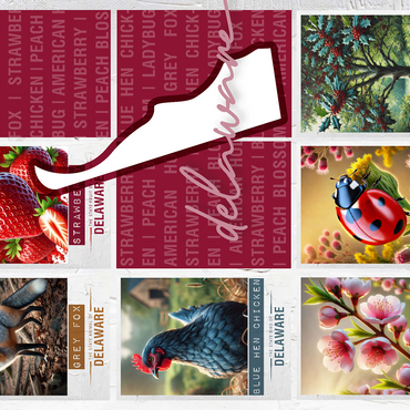 Delaware: State Symbols Poster 500 Jigsaw Puzzle 3D Modell