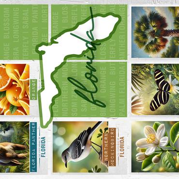 Florida: State Symbols Poster 500 Jigsaw Puzzle 3D Modell