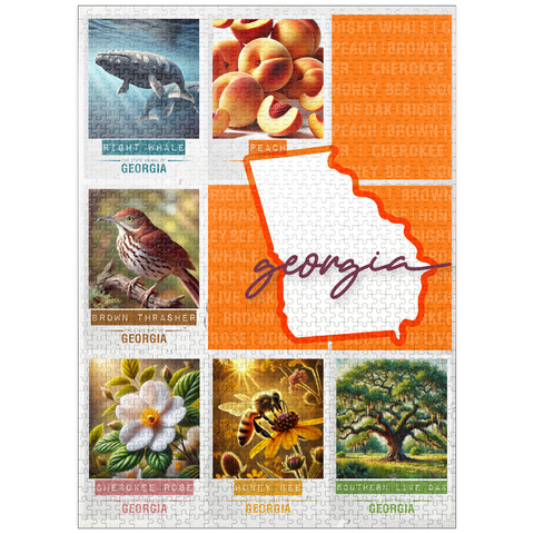 puzzleplate Georgia: State Symbols Poster 1000 Jigsaw Puzzle