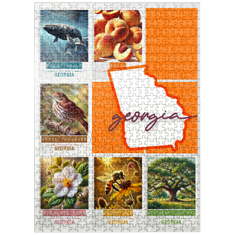 puzzleplate Georgia: State Symbols Poster 500 Jigsaw Puzzle