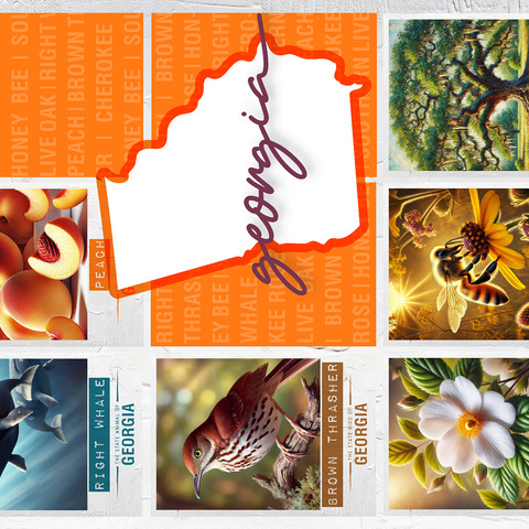 Georgia: State Symbols Poster 500 Jigsaw Puzzle 3D Modell