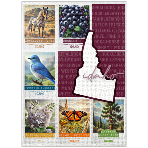 puzzleplate Idaho: State Symbols Poster 1000 Jigsaw Puzzle