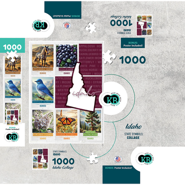 Idaho: State Symbols Poster 1000 Jigsaw Puzzle box 3D Modell