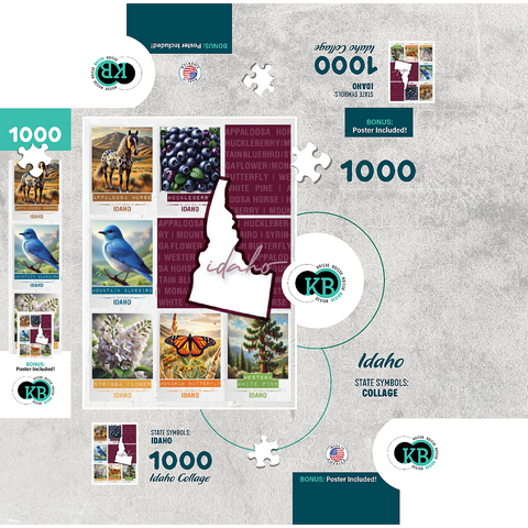 Idaho: State Symbols Poster 1000 Jigsaw Puzzle box 3D Modell
