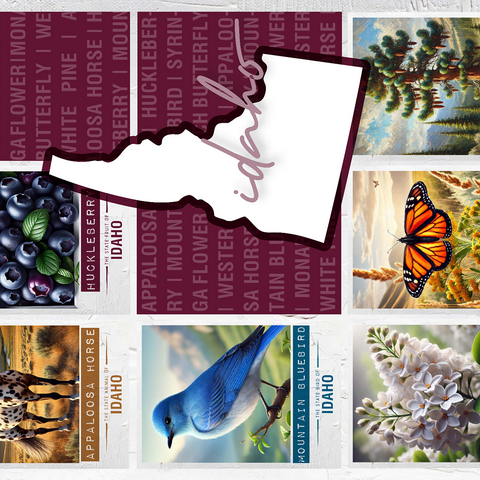 Idaho: State Symbols Poster 500 Jigsaw Puzzle 3D Modell