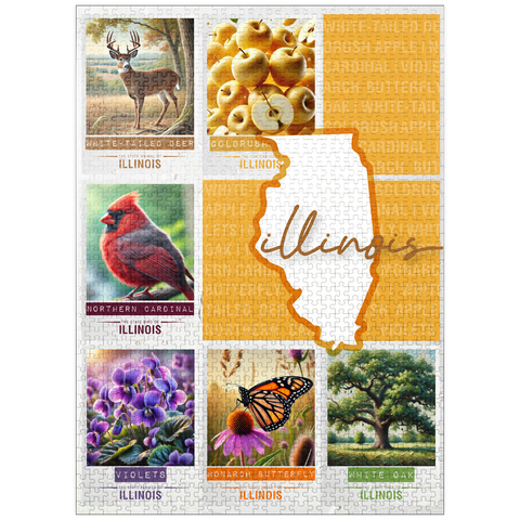 puzzleplate Illinois: State Symbols Poster 1000 Jigsaw Puzzle
