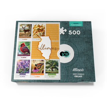 Illinois: State Symbols Poster 500 Jigsaw Puzzle box view3