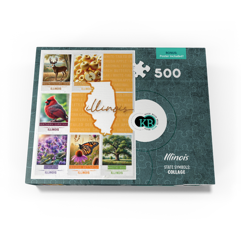 Illinois: State Symbols Poster 500 Jigsaw Puzzle box view3