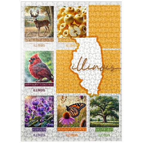 puzzleplate Illinois: State Symbols Poster 500 Jigsaw Puzzle