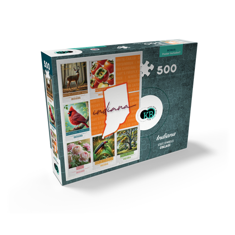 Indiana: State Symbols Poster 500 Jigsaw Puzzle box view2